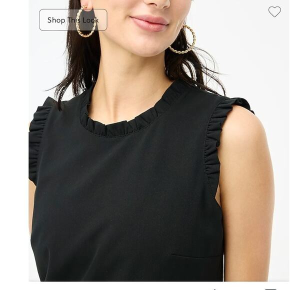 J. Crew Ruffleneck suiting dress in Black Size 0 Sheath Dress - Picture 2 of 9